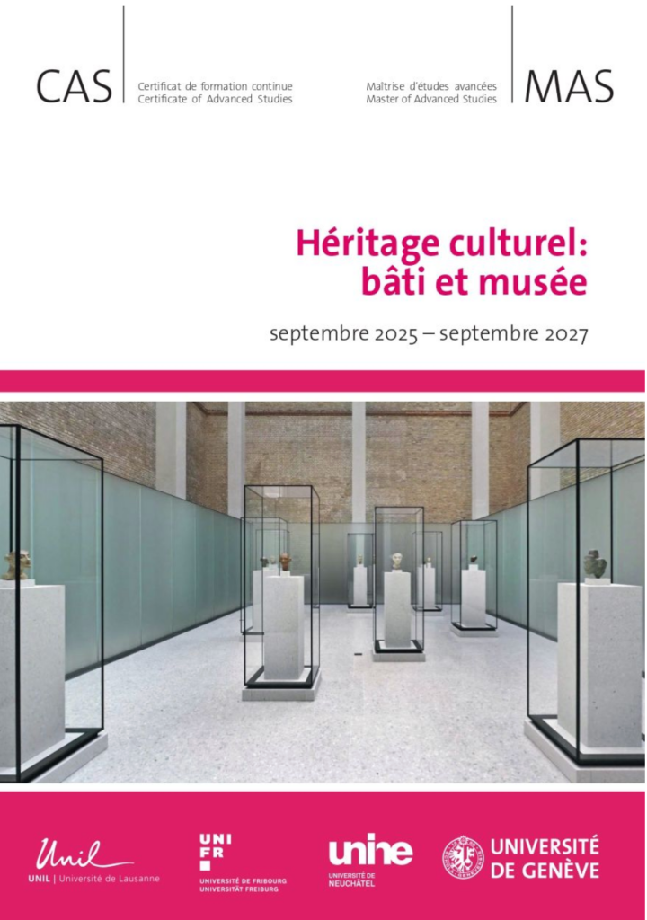 Brochure de la formation Héritage culturel : bâti et musée, Université de Genève